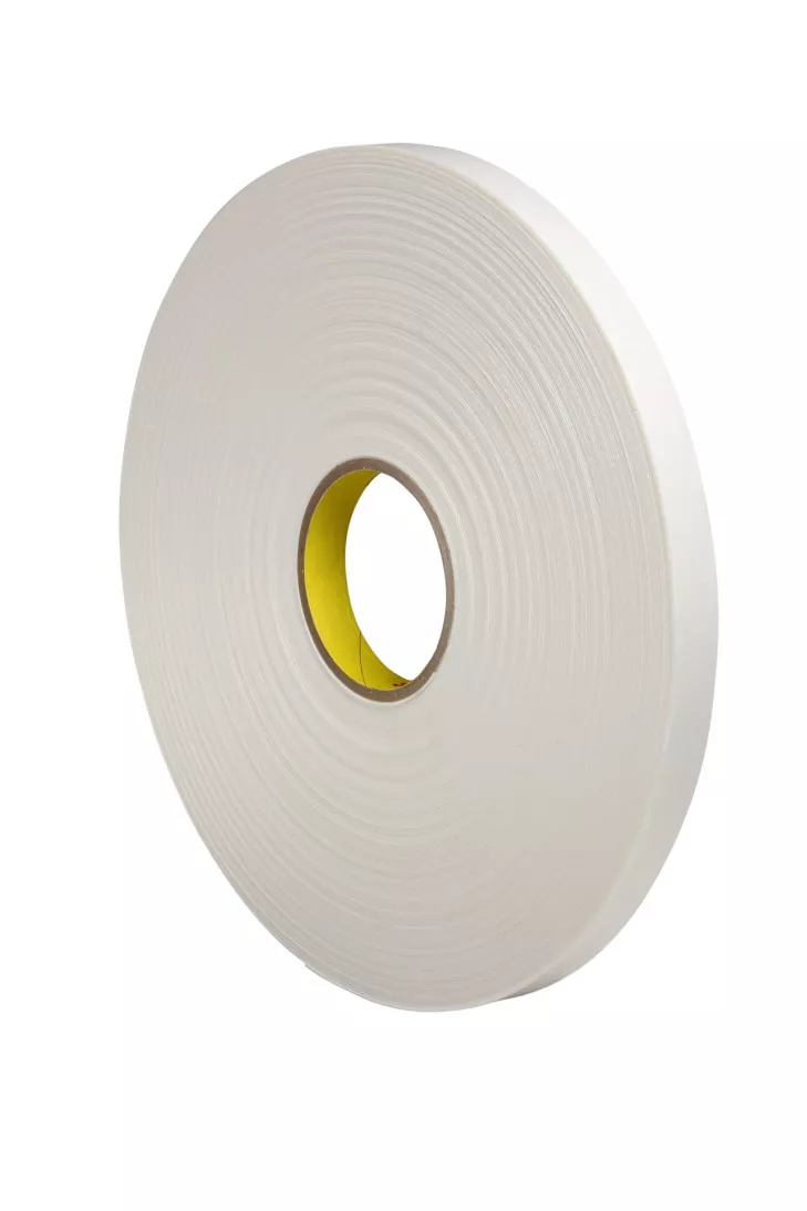 3M™ Double Coated Polyethylene Foam Tape 4462, White, 3/4 in x 72 yd, 31
mil, 12 rolls per case
