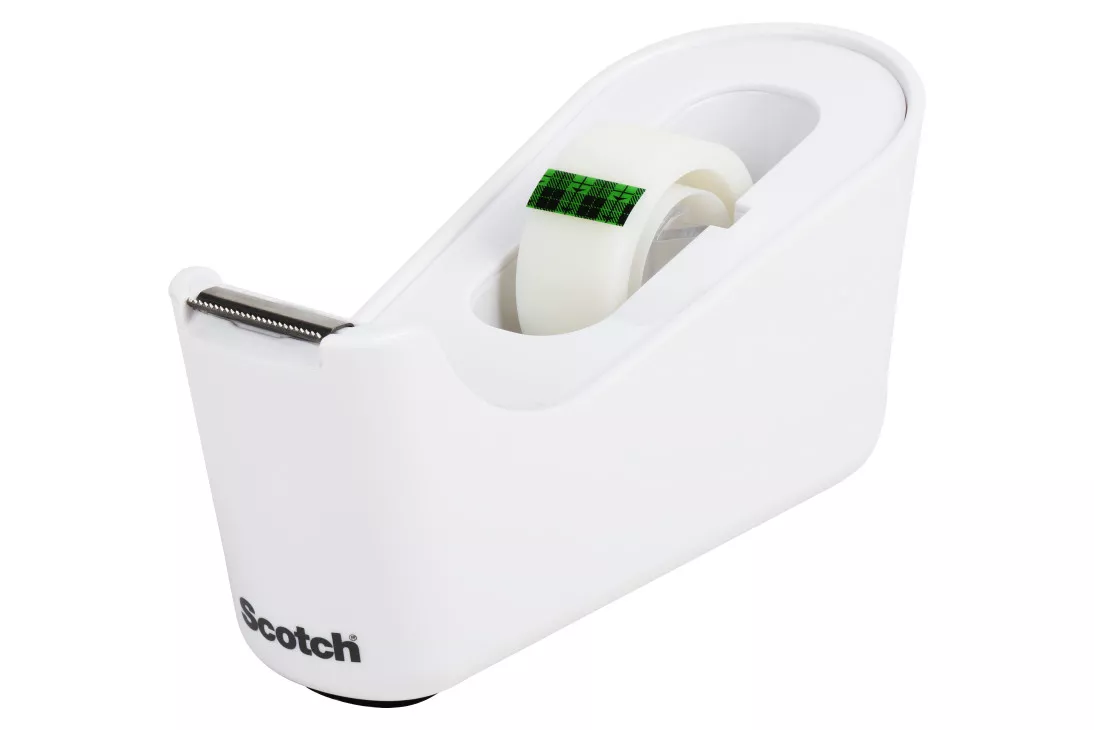 Scotch® Tape Dispenser C18-W, White .75 in x 350 in (19 mm x 8,89 m), Roll of tape included