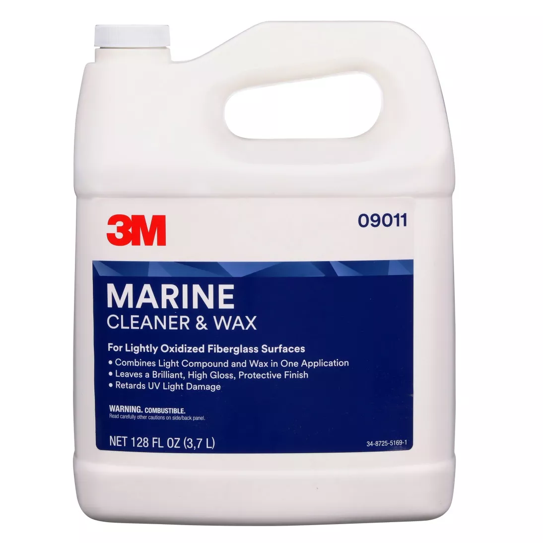 3M™ Marine Fiberglass Cleaner and Wax, 9011, 1 gal, 2 per case