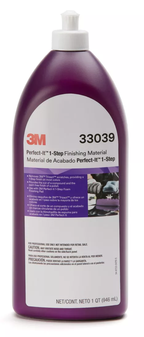 3M™ Perfect-It™ 1-Step Finishing Material, 33039, 1 qt (32 fl oz), 6 per
case