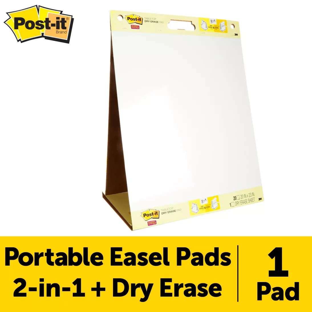 Post-it® Super Sticky Tabletop Easel Pad with Dry Erase 563 DE, 20 in. x
23 in.
