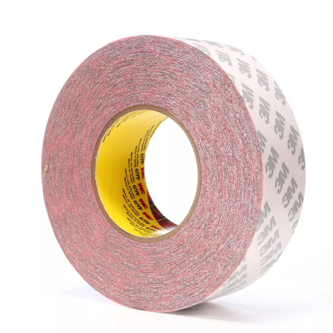 3M™ Double Coated Tape 469, Red, 2 in x 60 yd, 16 rolls per case