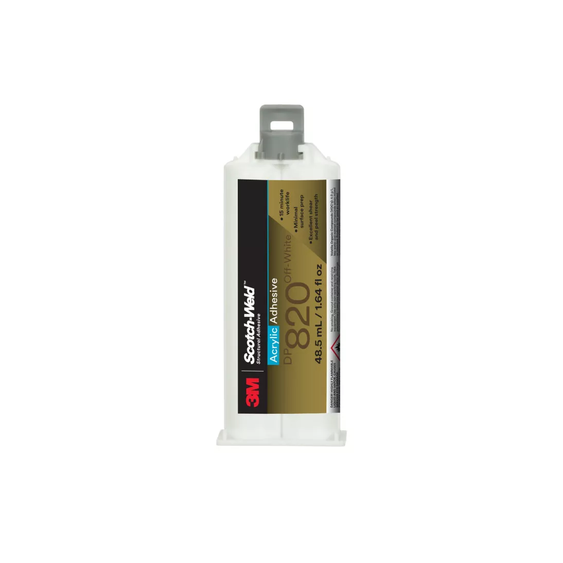 3M™ Scotch-Weld™ Acrylic Adhesive DP820, Off-White, 48.5 mL Duo-Pak,
12/case