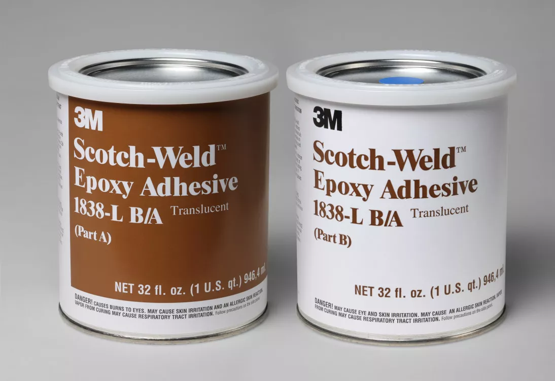 3M™ Scotch-Weld™ Epoxy Adhesive 1838L, Translucent, Part B/A, 1 Quart
Kit, 6/case