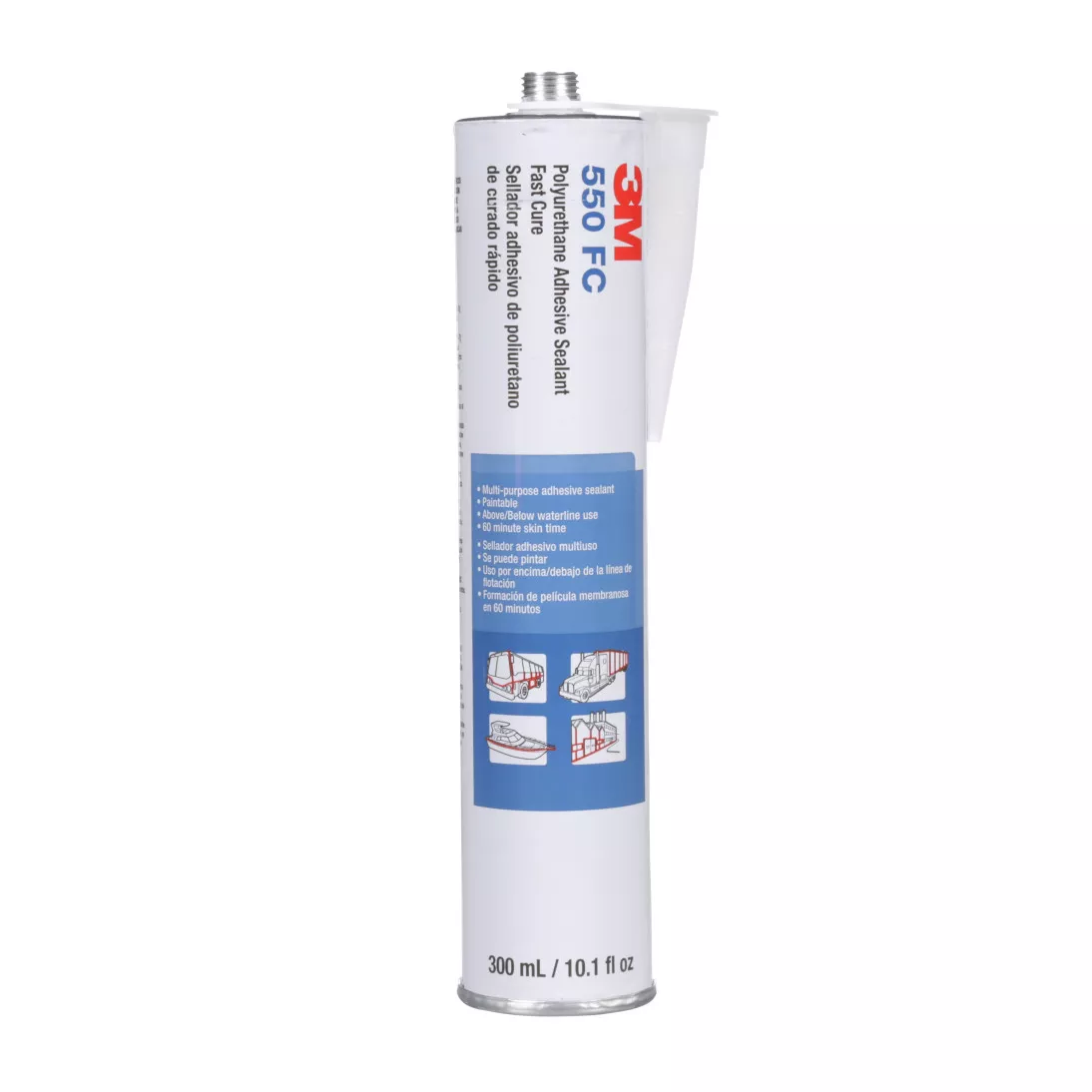3M™ Polyurethane Adhesive Sealant 550FC Fast Cure, White, 310 mL Cartridge, 12/Case