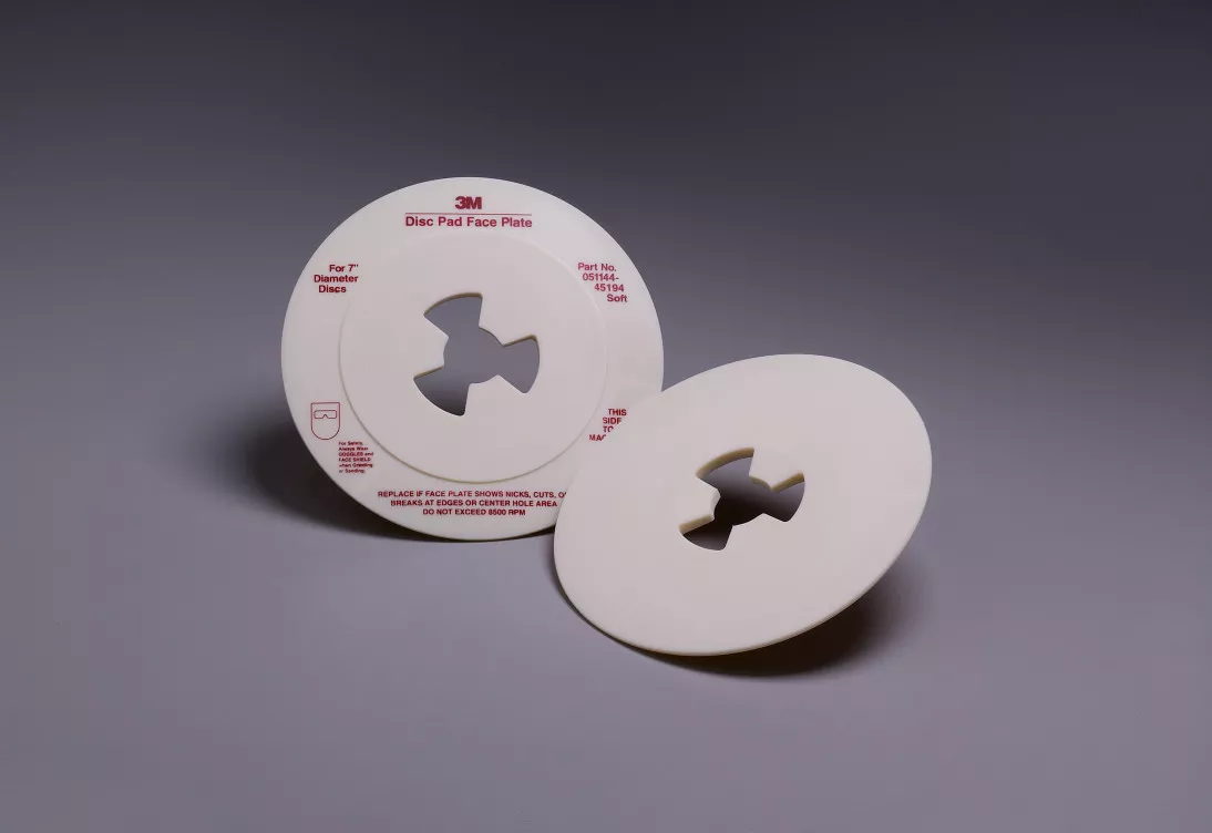 3M™ Disc Pad Face Plate 45194, 7 in Soft White, 10 ea/Case