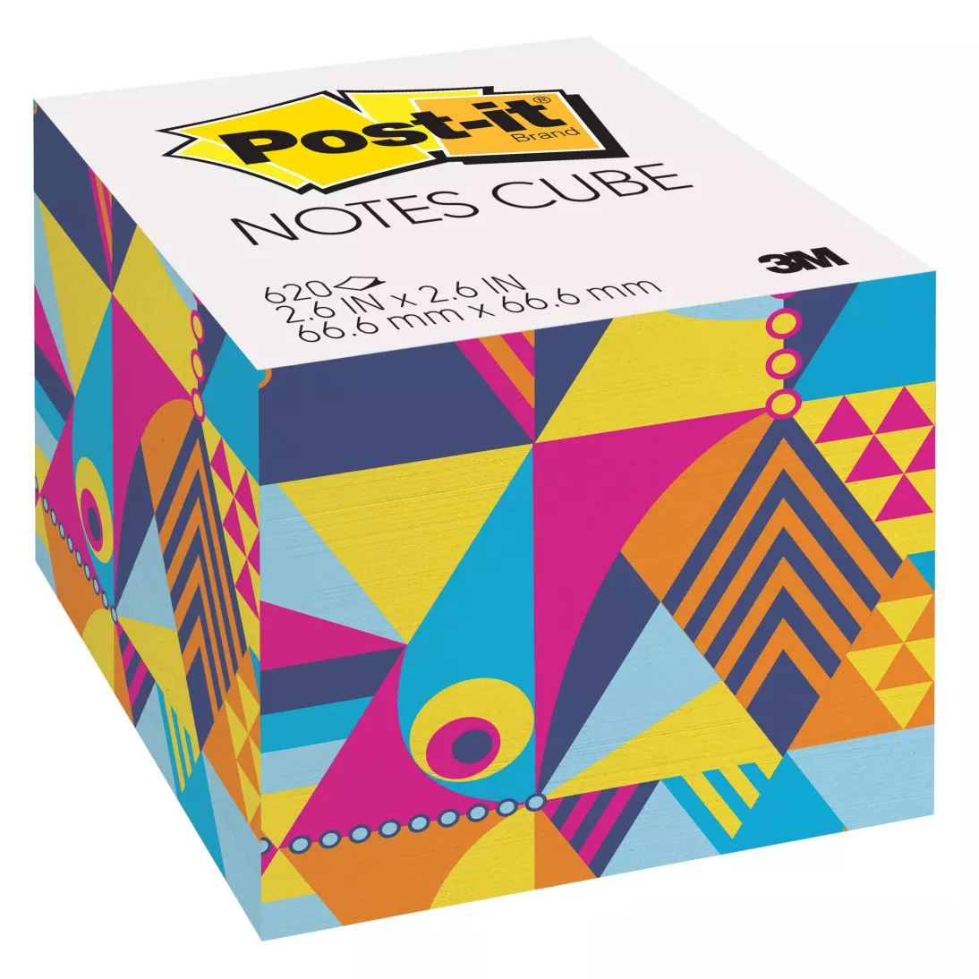 Post-it® Notes Cube 2027-OBRT, 2.6 in x 2.6 in (66 mm x 66 mm)