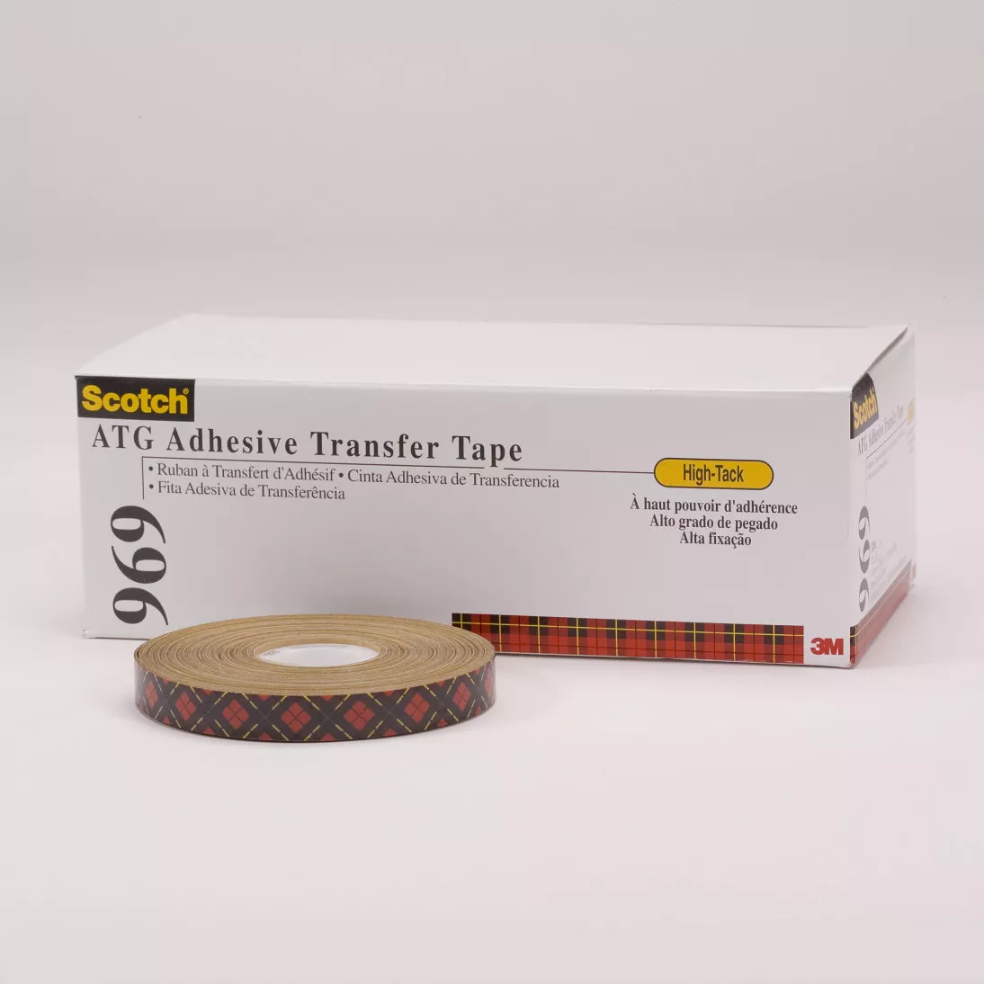 Scotch® ATG Adhesive Transfer Tape 969, Clear, 1/2 in x 18 yd, 5 mil,
PN6493, 12 rolls per inner, 6 inners per case