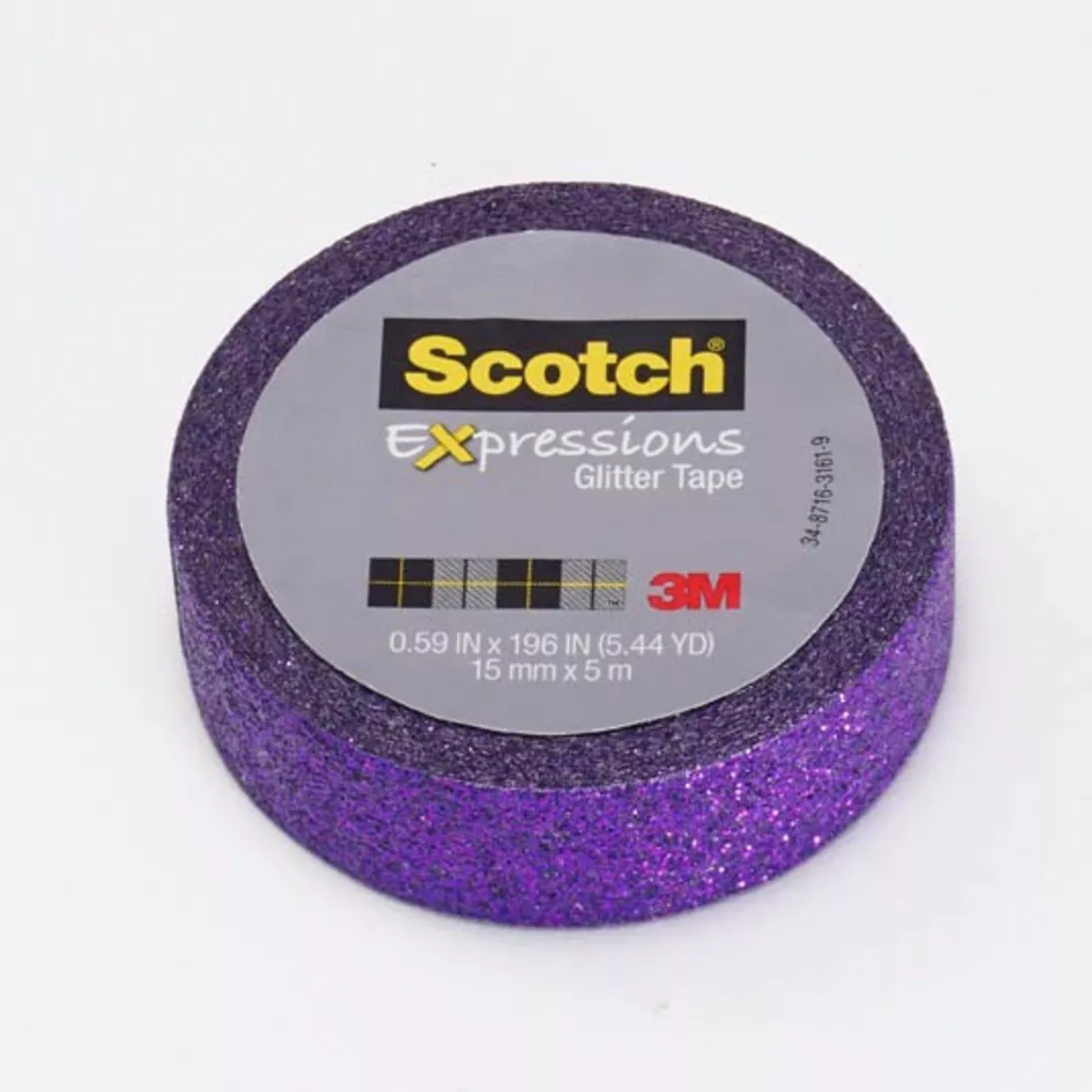 Scotch® Expressions Glitter Tape C514-PUR, .59 in x 196 in (15 mm x 5 m)
Bright Violet Glitter