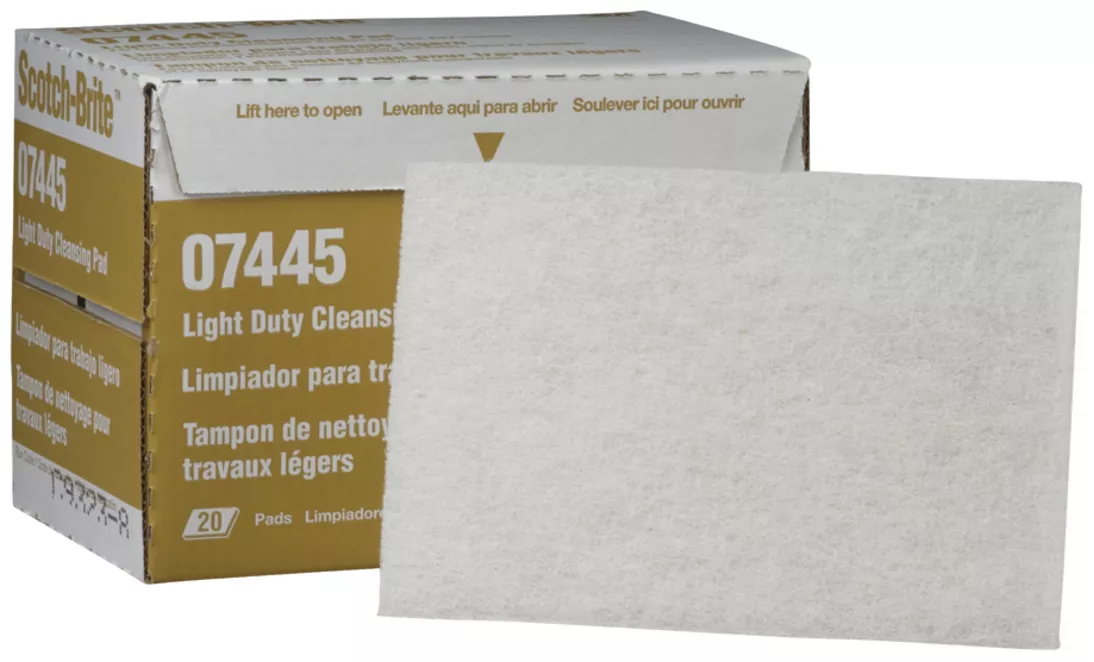 Light Duty Cleansing Pad 7445, HP-HP, Nepheline Syenite Super Fine, White, 3200 ea/Case, Unbranded
