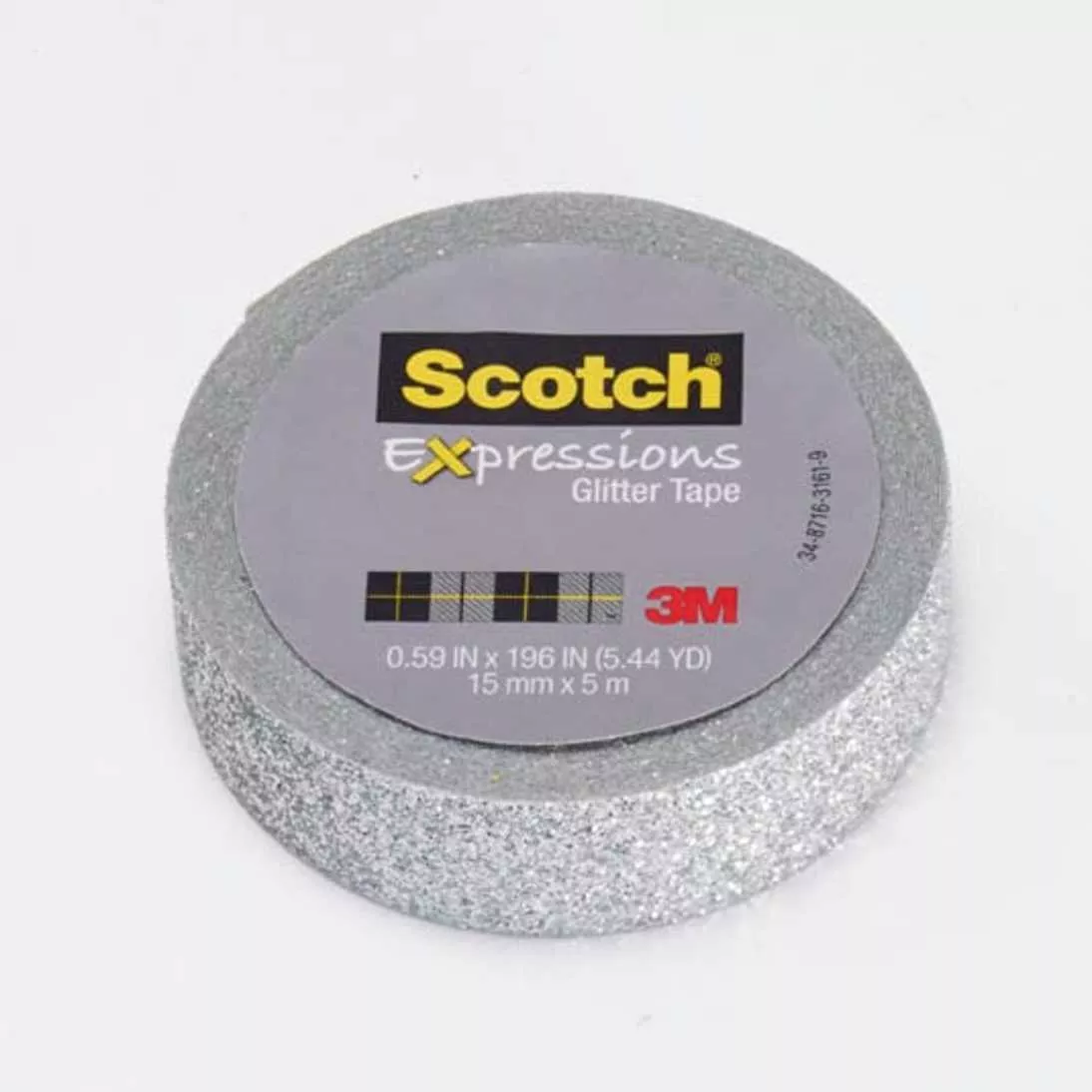 Scotch® Expressions Glitter Tape C514-SIL, .59 in x 196 in (15 mm x 5 m)
Silver Glitter