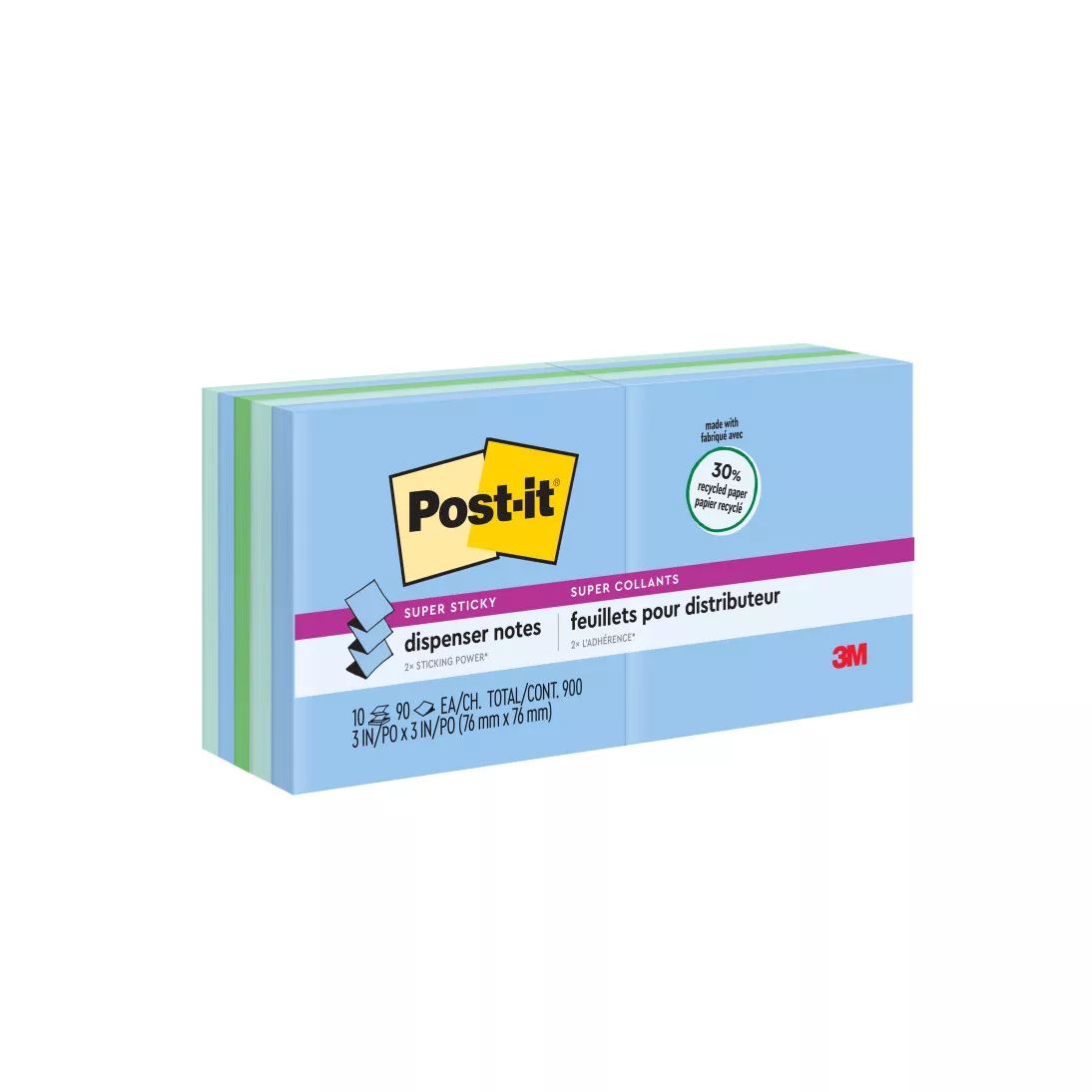 Post-it® Super Sticky Pop-up Notes R330-10SST, 3 in x 3, 90sh 10-pack