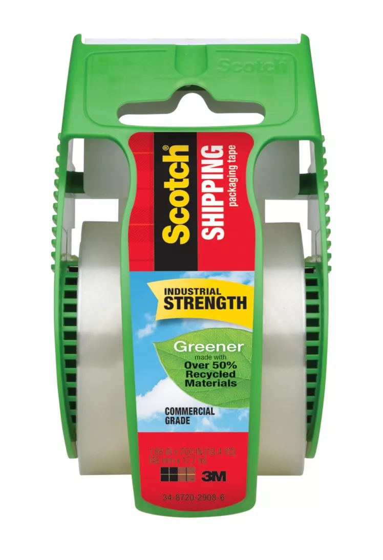 Scotch® Shipping Packaging Tape 175G, 1.88 in x 700 in (48 mm x 17.7 m)
Greener Commercial Grade