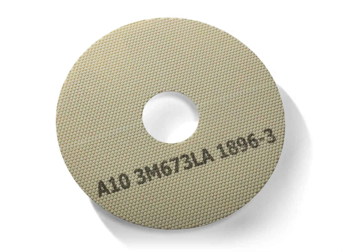 3M™ Trizact™ Industrial Diamond PSA HX Film Disc 673LA, A3 5MIL, 43.7 in
x 15.04 in, Die 44X15WAB, 4 ea/Case