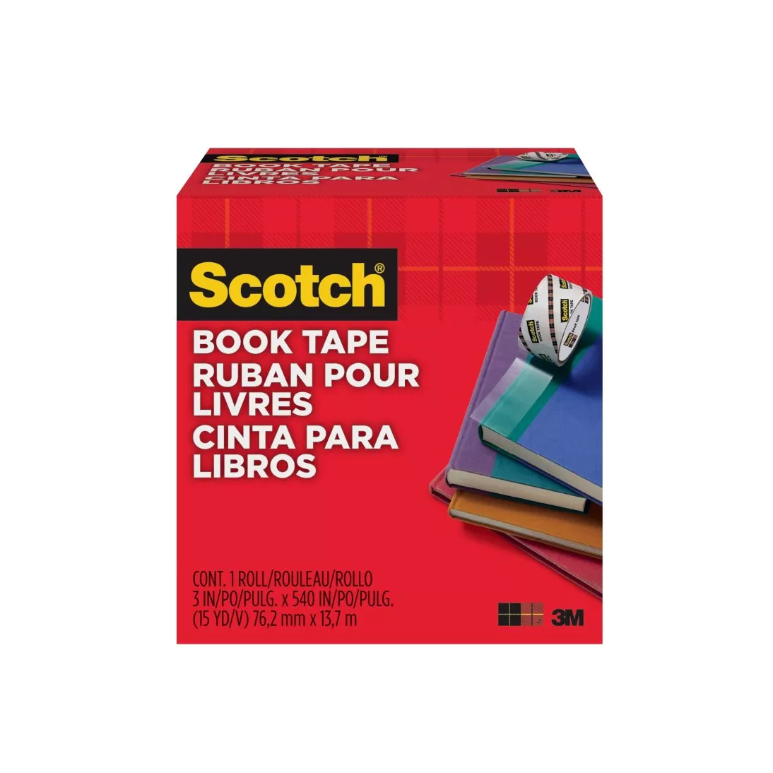 Scotch® Book Tape, 845-300, 3 in x 540 in (76,2 mm x 13,7 m)