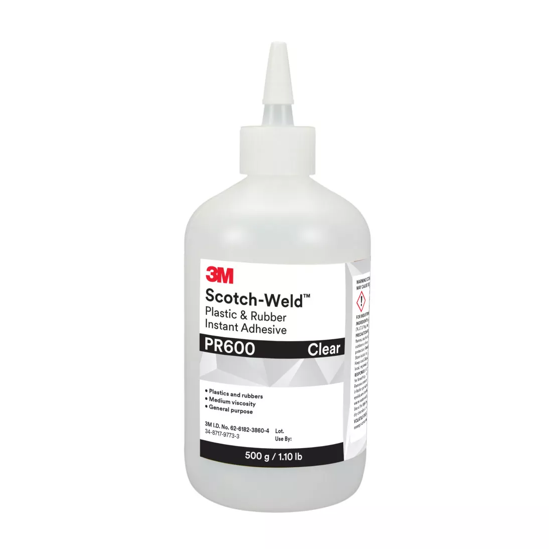 3M™ Scotch-Weld™ Plastic & Rubber Instant Adhesive PR600, Clear, 500
Gram Bottle, 1/Case