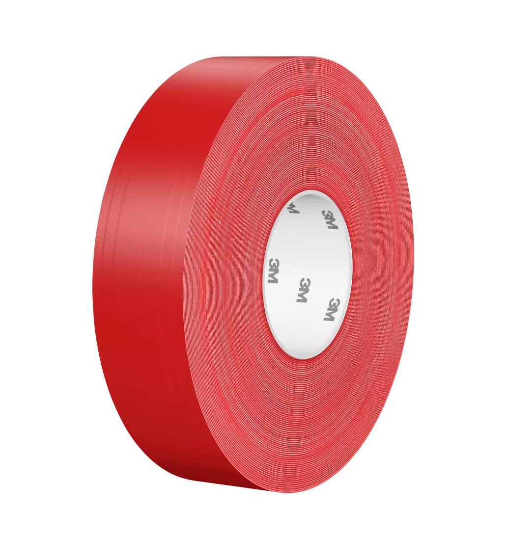 3M™ Durable Floor Marking Tape 971, Red, 2 in x 36 yd, 17 mil, 6 Rolls/Case, Individually Wrapped Conveniently Packaged