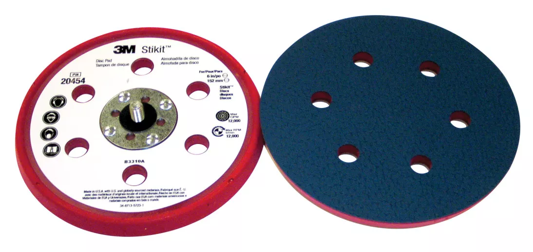 3M™ Stikit™ Low Profile Disc Pad, 20454, 6 in x 3/8 in x 5/16-24
External, D/F, 10 ea/Case