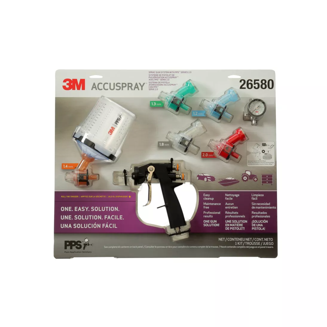 3M™ Accuspray™ ONE Spray Gun System with PPS™ Series 2.0 Spray Cup System, 26580, 2 kits per case