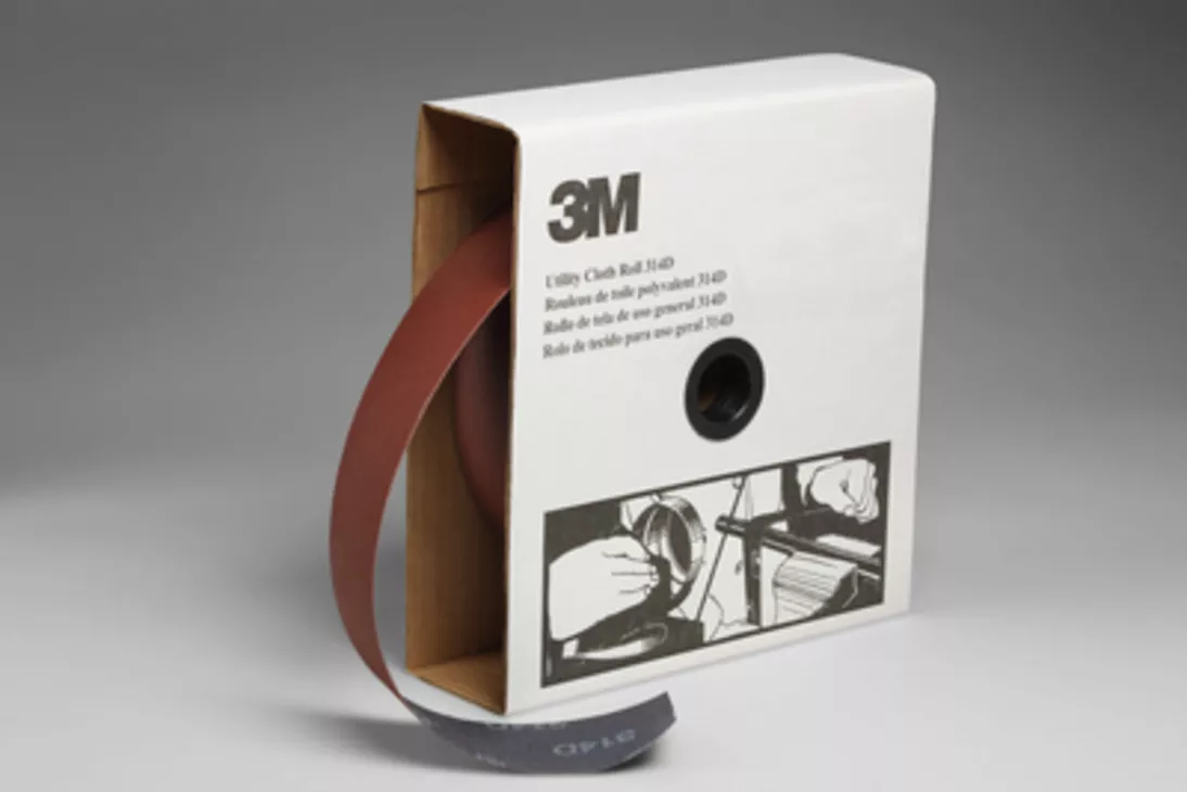 3M™ Utility Cloth Roll 314D, P100 J-weight, 2 in x 50 yd, 5 ea/Case