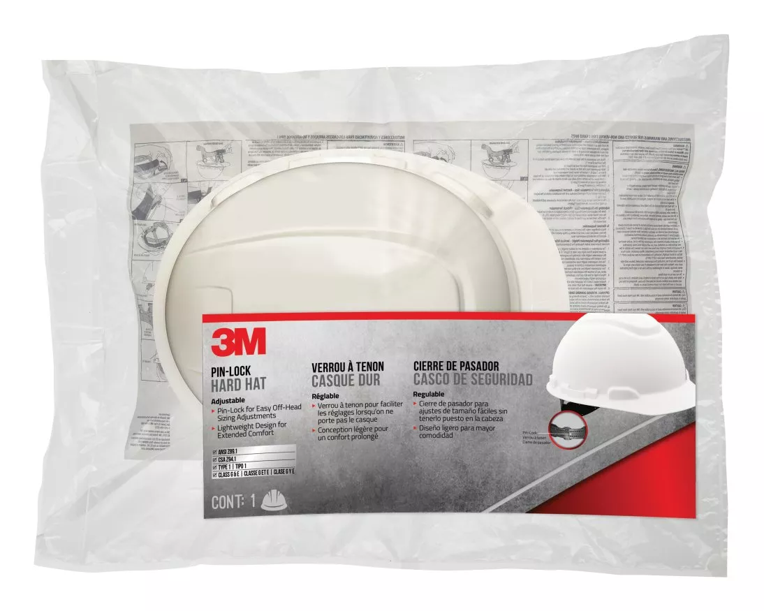 3M™ Non-Vented Hard Hat with Pinlock Adjustment, CHHWH1-12-DC, 12/case