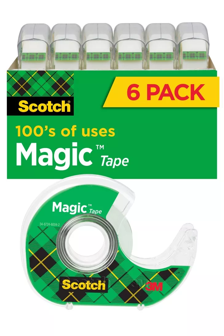 Scotch® Magic™ Tape 6122MP, 3/4 in x 650 in 6 Pack