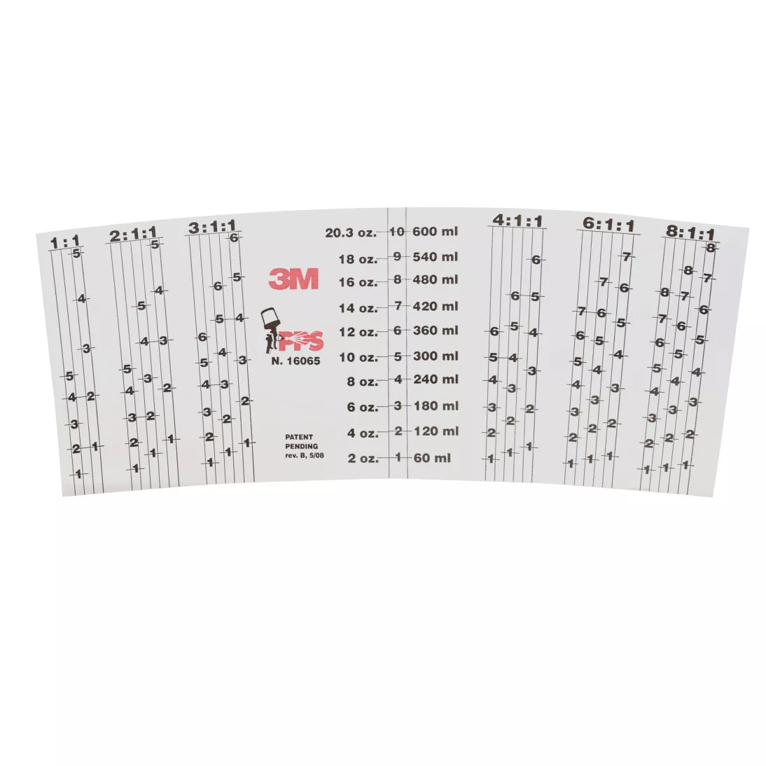3M™ PPS™ Mix Ratio Inserts, 16065, Standard (22 fl oz), 10 per pack, 10
packs per case
