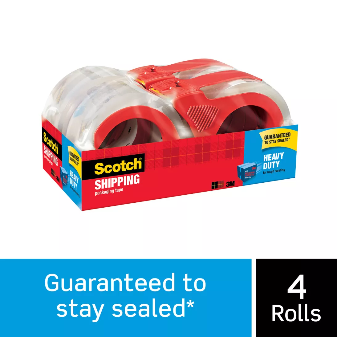 Scotch® Heavy Duty Shipping Packaging Tape 3850-4RD, 1.88 in x 54.6 yd
(48 mm x 50 m) 4 Rolls/Pack