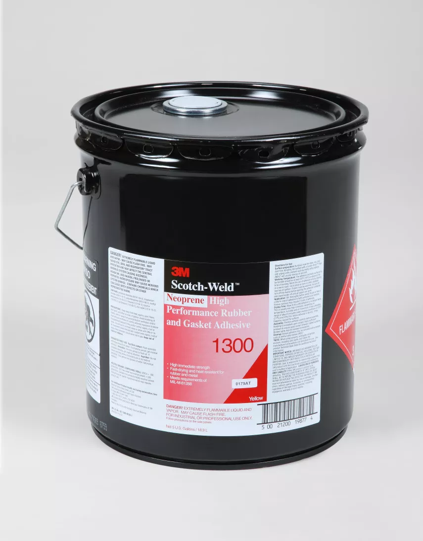3M™ Neoprene High Performance Rubber and Gasket Adhesive 1300, Yellow, 5
Gallon Drum (Pail)