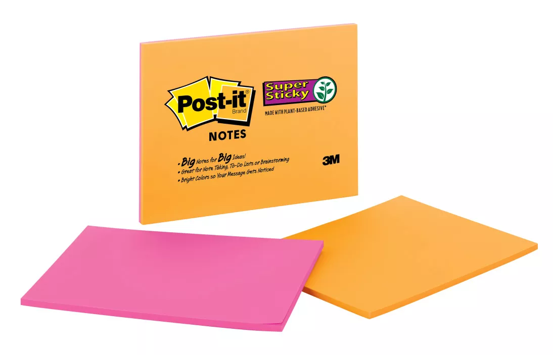Post-it® Super Sticky Notes 6845-SSP-2PK, 8 in x 6 in (203 mm x 152 mm)
Rio de Janeiro Collection, Lined, 2 Pads/Pack
