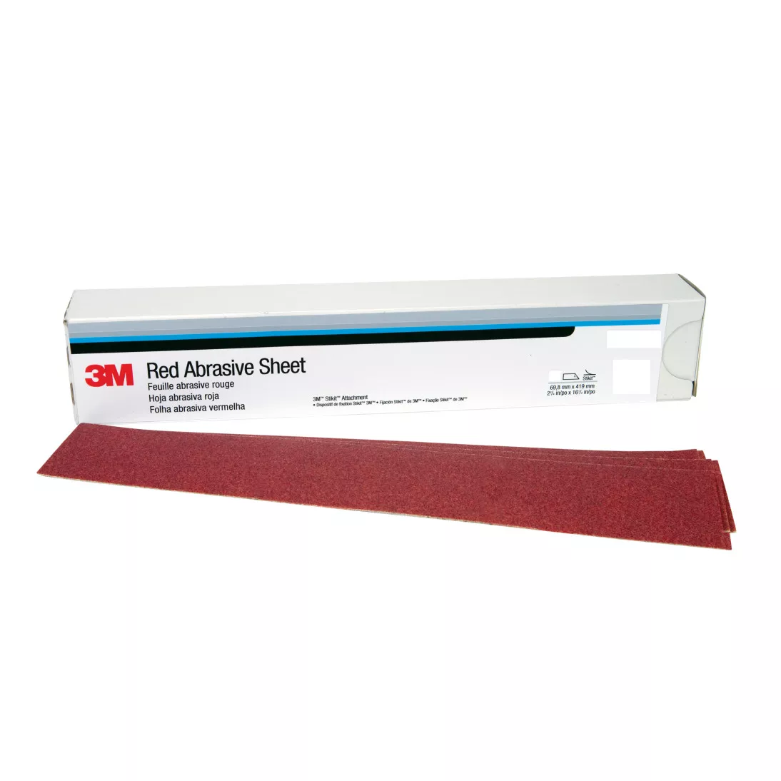 3M™ Red Abrasive Stikit™ Sheet, 01680, 40, 2-3/4 in x 16 1/2 in, 25
sheets per carton, 5 cartons per case