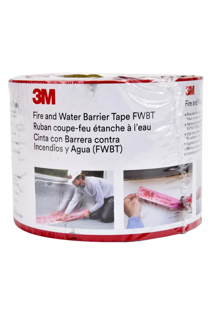 3M™ Fire and Water Barrier Tape FWBT4, 4 in x 75 ft, 12 rolls/case