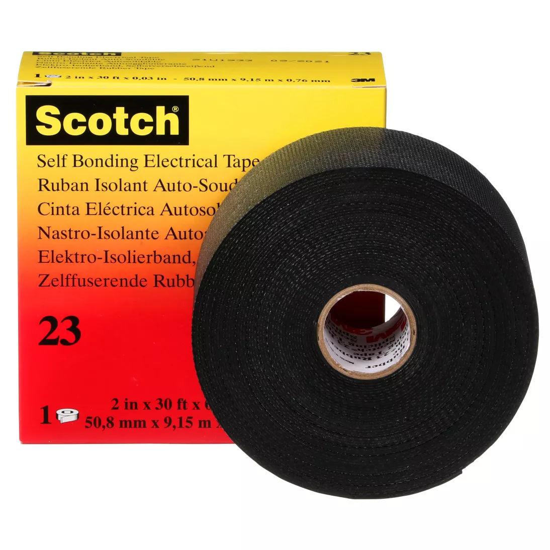 Scotch® Rubber Splicing Tape 23, 2 in x 30 ft, Black, 1 roll/carton, 16
rolls/Case