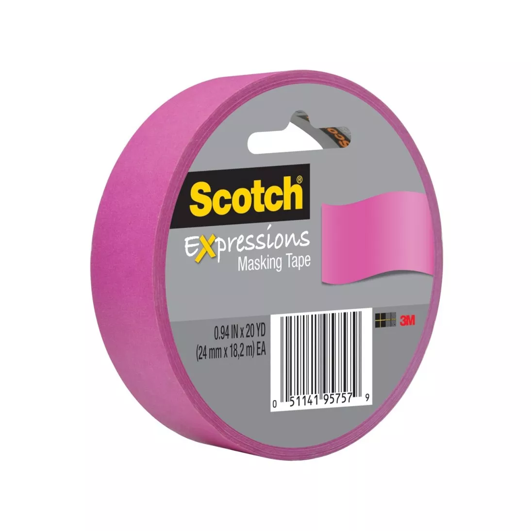 Scotch® Expressions Masking Tape 3437-PNK-ESF, Fuchsia