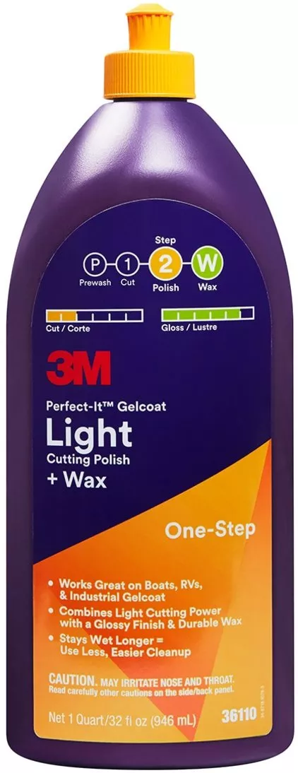 3M™ Perfect-It™ Gelcoat Light Cutting Polish + Wax, 36110, 1 quart (32
fl oz), 6 per case