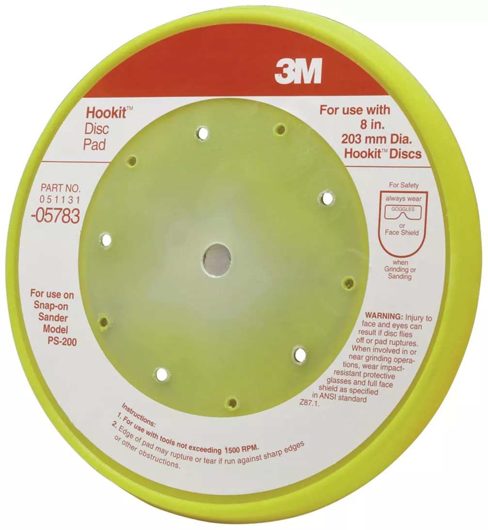3M™ Hookit™ Pad D/F, 05783, 8 in x 5 bolt hole, 1 per case