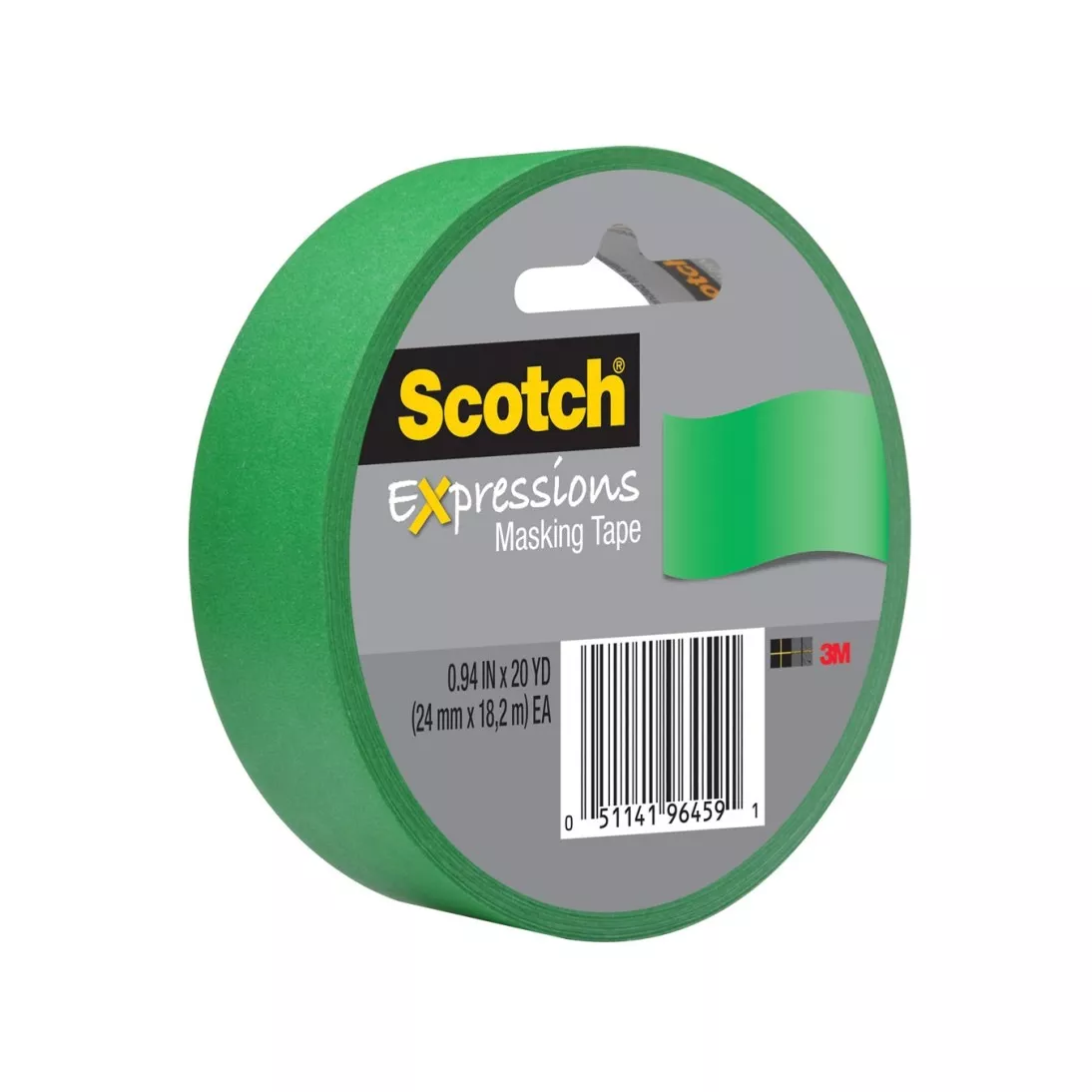 Scotch® Expressions Masking Tape, 3437-PGR-ESF, Primary Green
