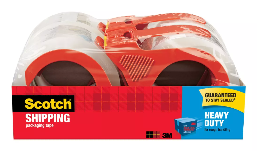 Scotch® Heavy Duty Shipping Packaging Tape 3850-4RD-6GC, 1.88 in x 54.6 yd (48 mm x 50 m) 4 Rolls/Pack
