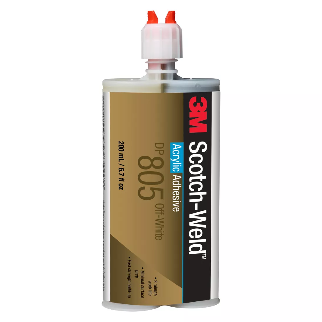 3M™ Scotch-Weld™ Acrylic Adhesive DP805, Off-White, 200 mL Duo-Pak,
12/Case