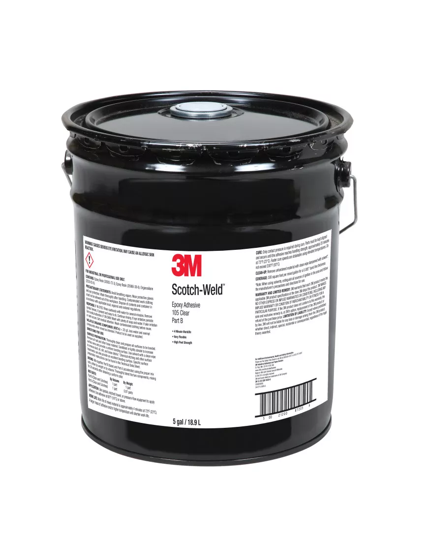 3M™ Scotch-Weld™ Epoxy Adhesive 105, Clear, Part B, 5 Gallon Drum (Pail)