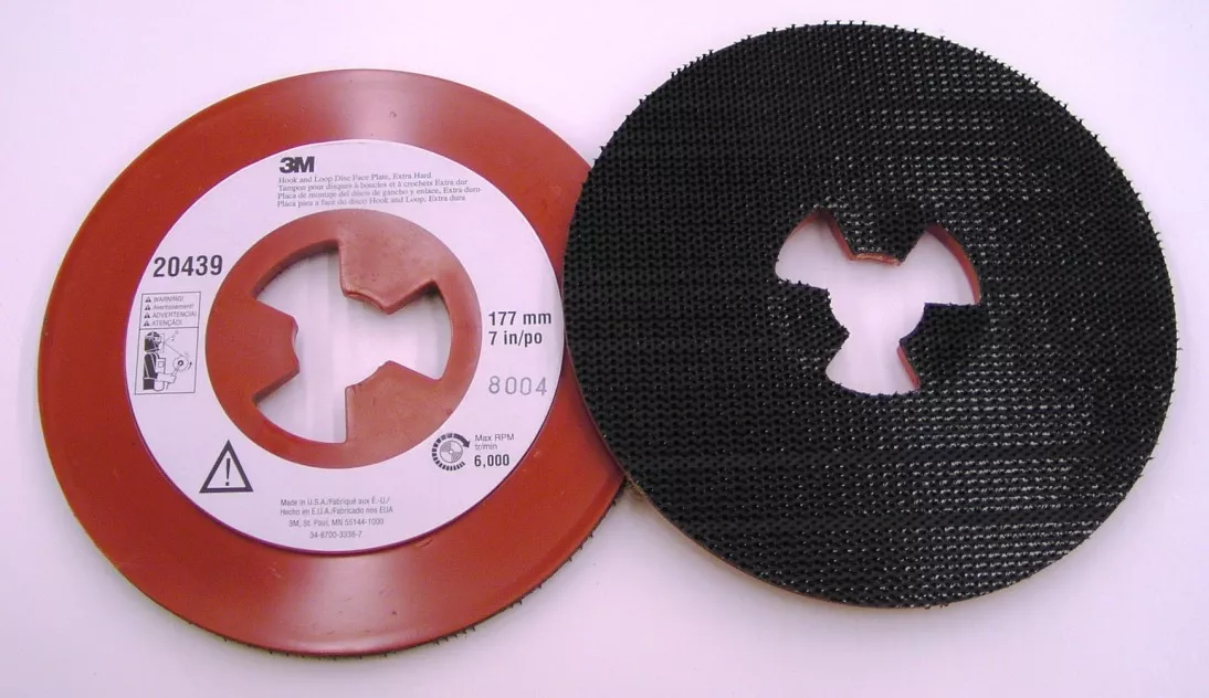 3M™ Hook and Loop Disc Face Plate, 20439, 7 in Extra Hard, 10 ea/Case
