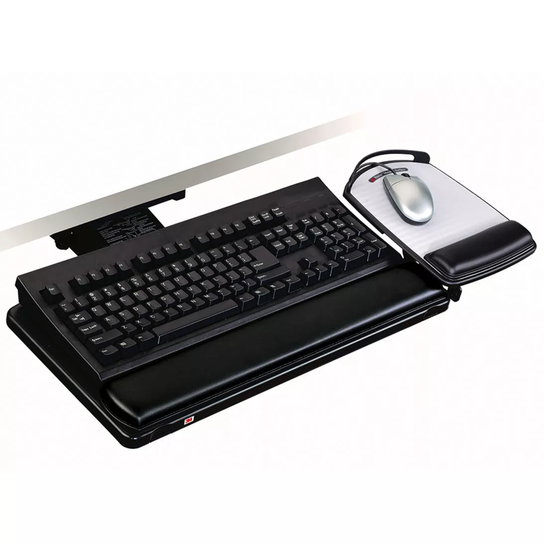 3M™ Knob Adjust Keyboard Tray with Adjustable Keyboard and Mouse
Platform, 17.75 in Track, AKT80LE