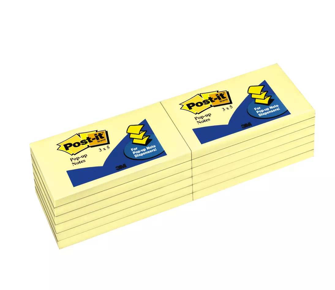 Post-it® Pop-up Dispenser Notes R350-YW, 3 in x 5 in (7.62 cm x 12.7 cm)
Canary Yellow