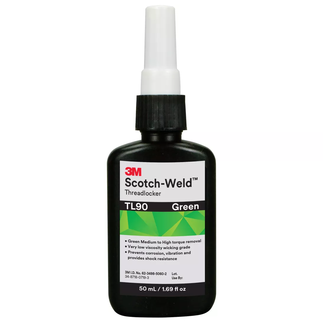 3M™ Scotch-Weld™ Threadlocker TL90, Green, 50 mL Bottle, 10/case