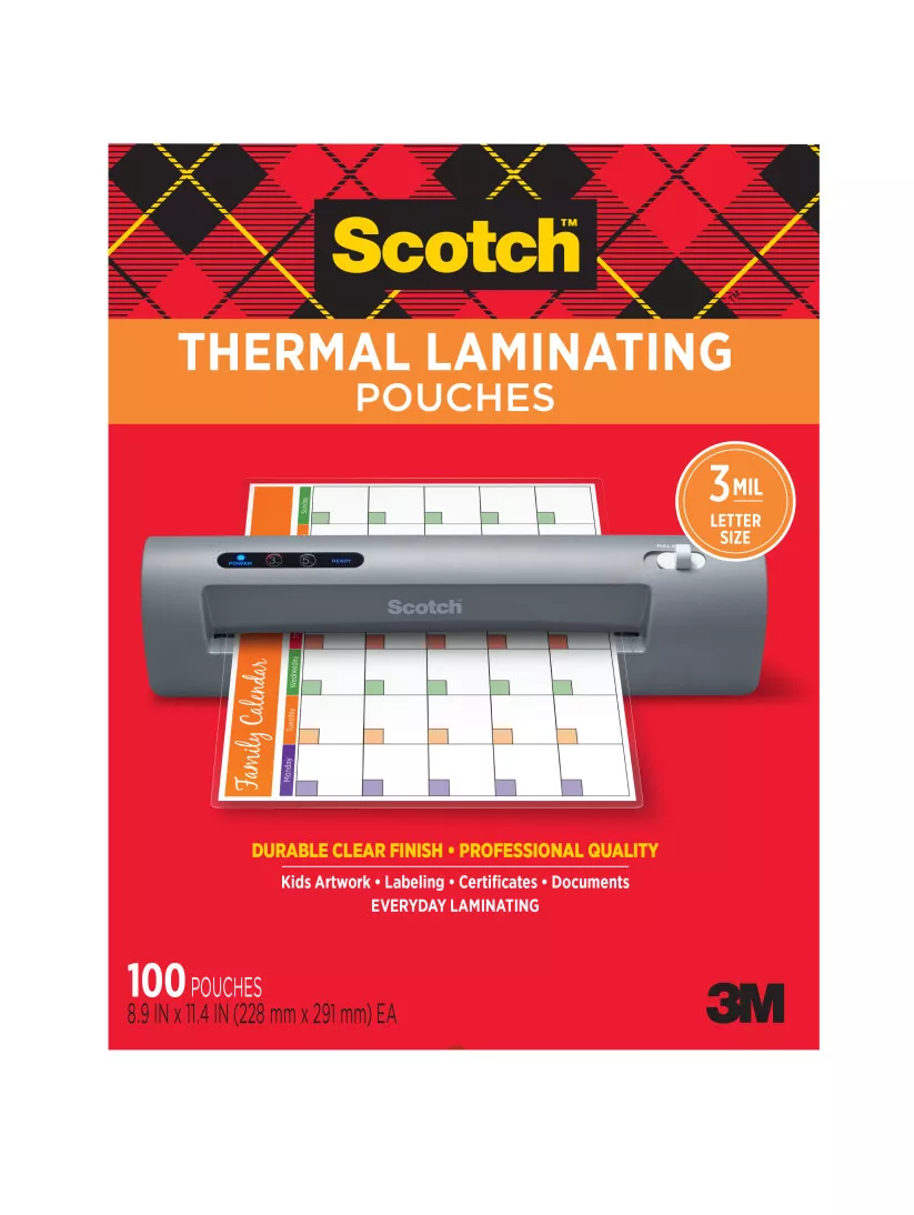 Scotch™ Thermal Pouches TP3854-100, 8.9 in x 11.4 in (228 mm x 291 mm), 6/shipper