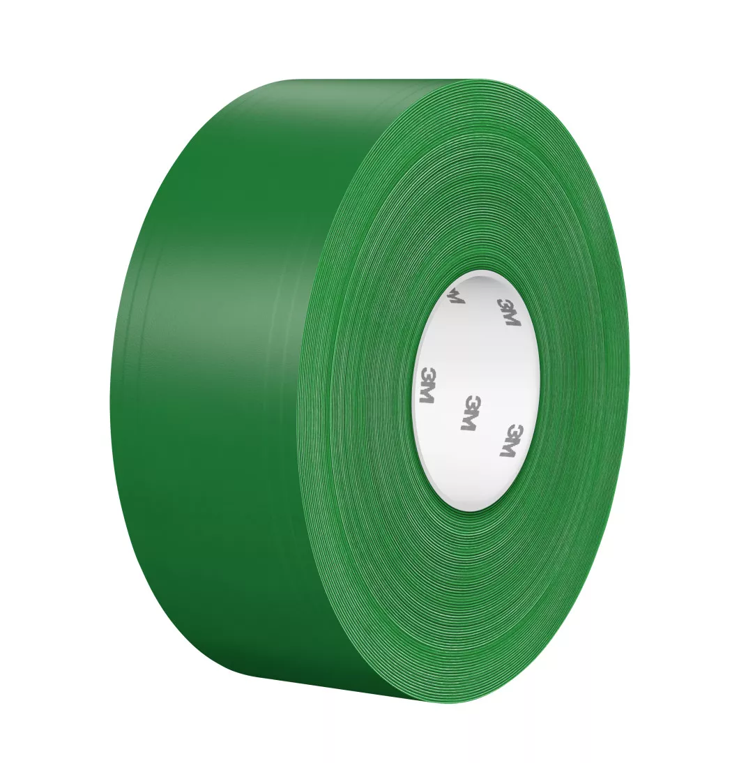 3M™ Durable Floor Marking Tape 971, Green, 3 in x 36 yd, 17 mil, 4 Rolls/Case, Individually Wrapped Conveniently Packaged