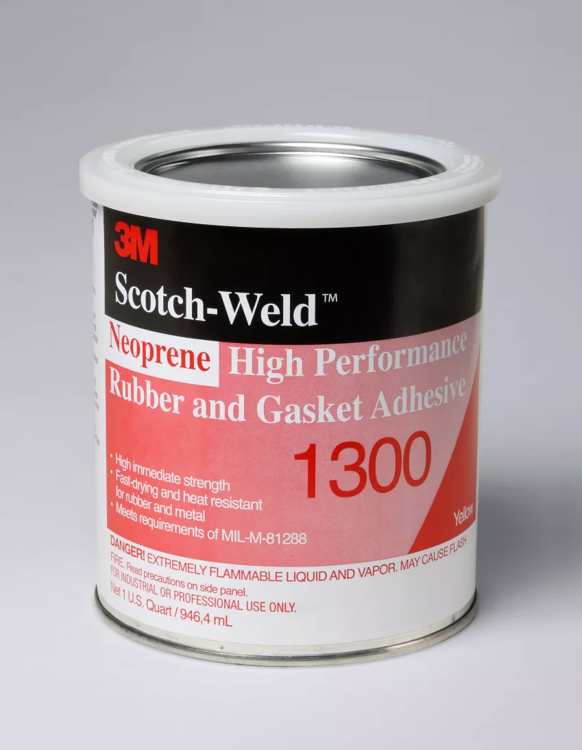 3M™ Neoprene High Performance Rubber and Gasket Adhesive 1300, Yellow,
Japanese Label, 1 Quart Can, 12 Can/Case