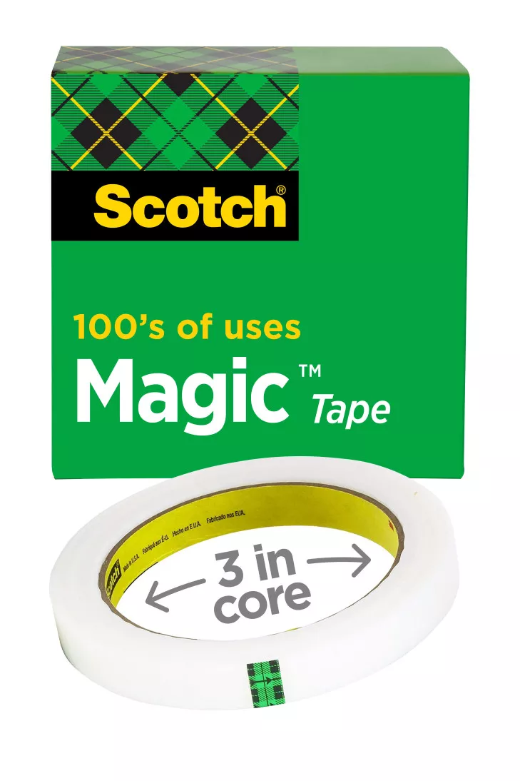 Scotch® Magic™ Tape 810, 1/2 in x 2592 in, 3 in Core, Boxed