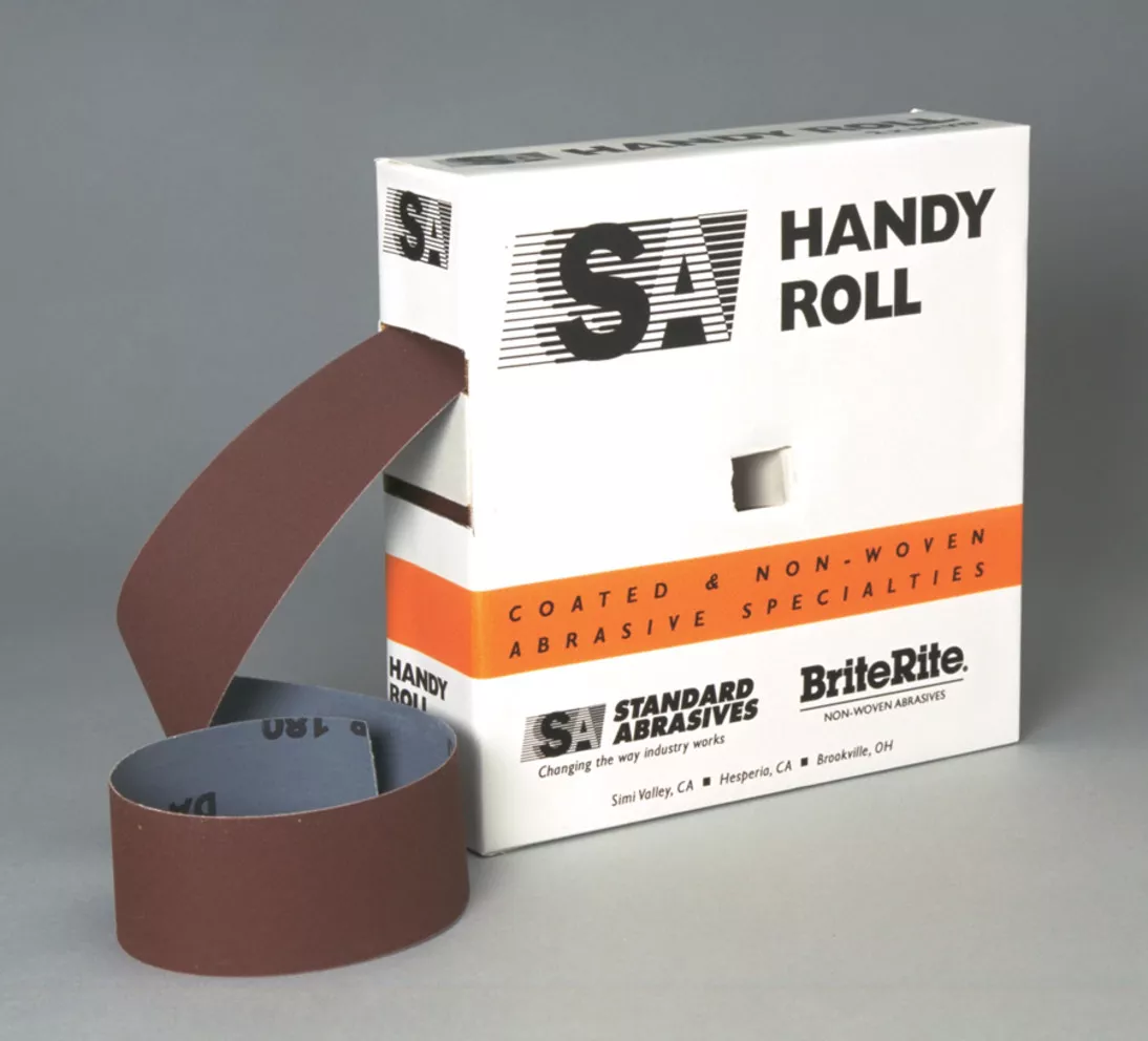 Standard Abrasives™ Aluminum Oxide Handy Roll, 713159, P120 J-weight, 1-
1/2 in x 50 yd, 10 ea/Case