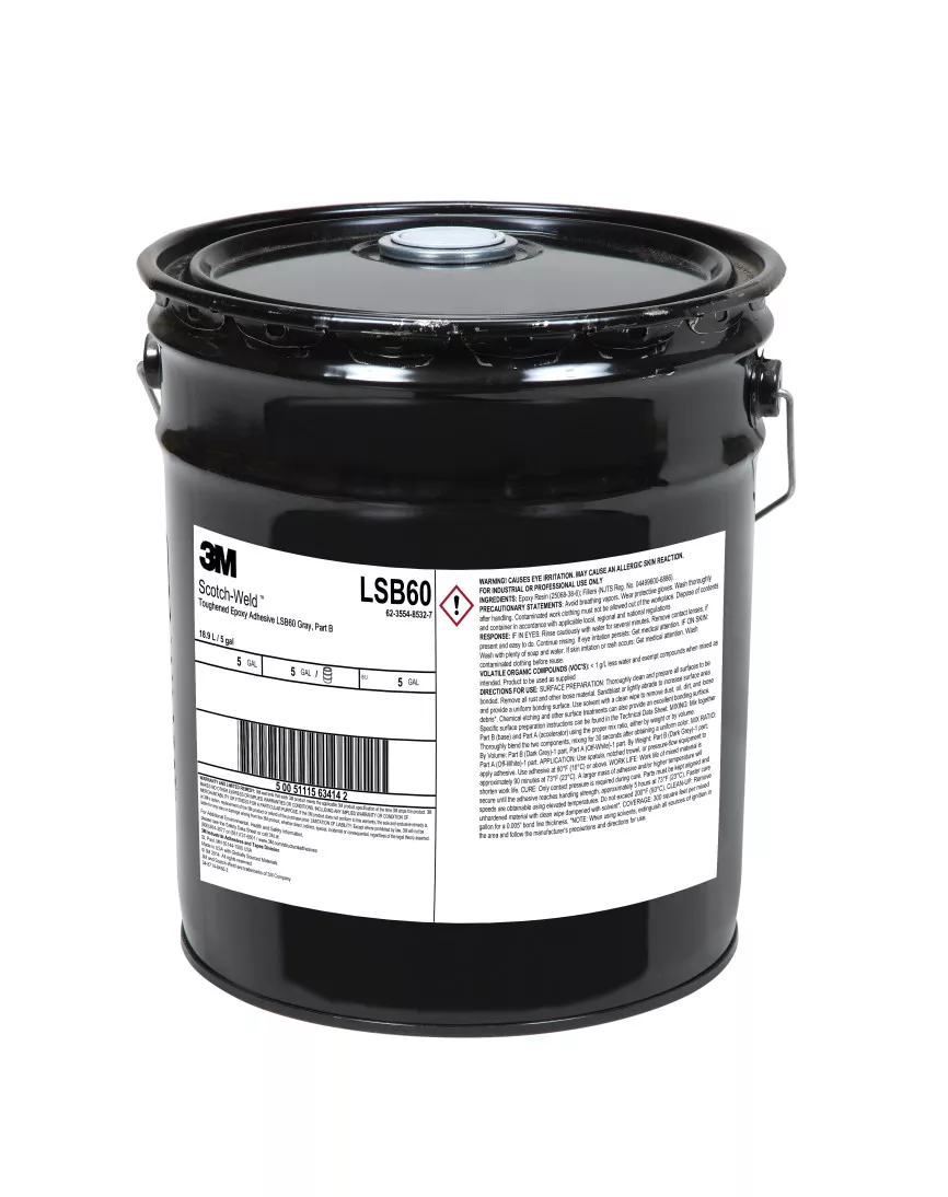 3M™ Scotch-Weld™ Toughened Epoxy Adhesive LSB60, Gray, Part B, 5 Gallon
Drum (Pail)